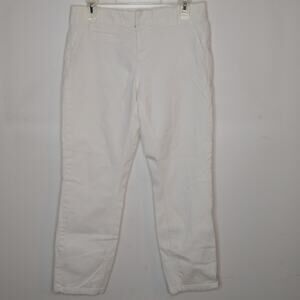 Ecur women size 6 The Mitchell mid rise off white pants.